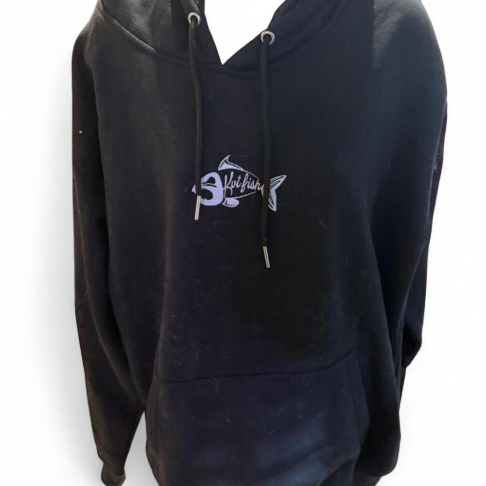 Kut Fish Black Satin Lined Hoodie - Hair Protecting Hood - Size XL